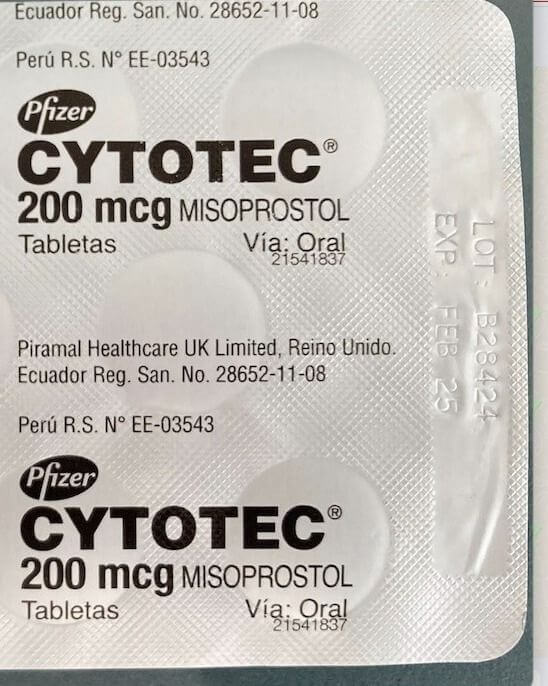 Cytotec misoprotol pastillas